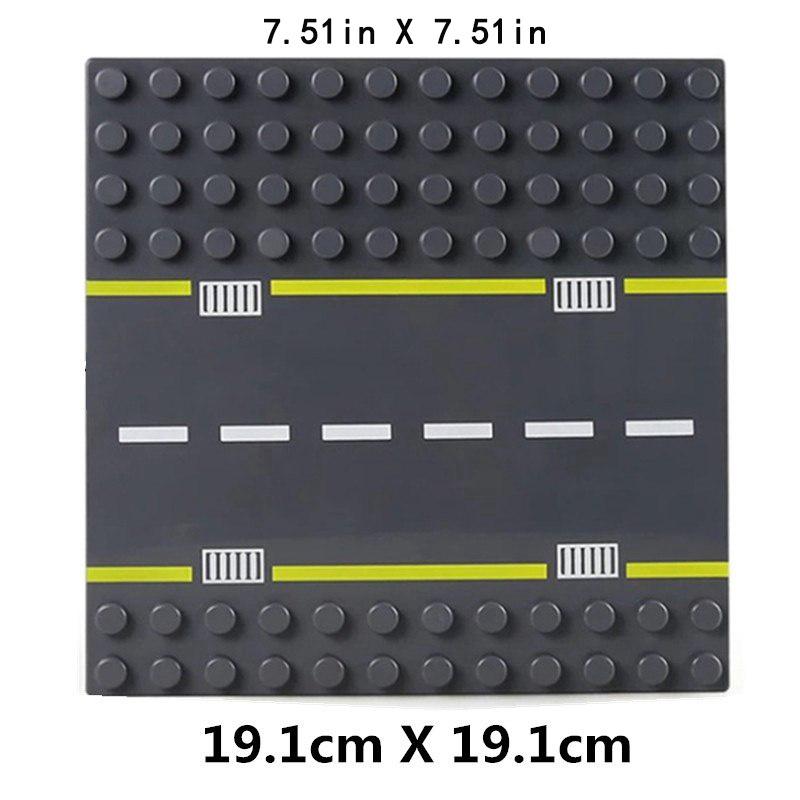 7.51in * Large Particles Dot City Road Street Baseplate Straight Curve Constructing Blocks Bricks Base Plate Children Toys