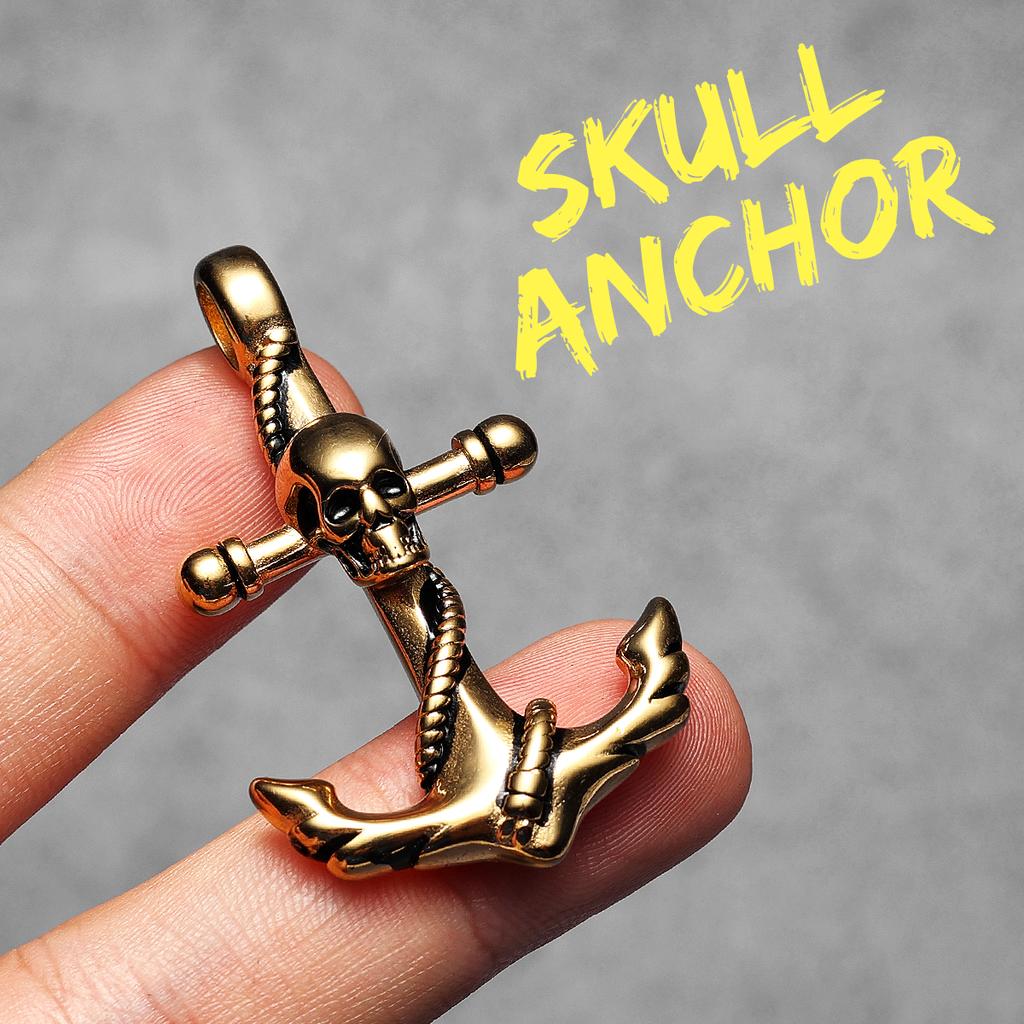 Skull Anchor Amulets Stainless Steel Jewelry Men Necklaces with Pendant for Male Women Punk Hip Hop Accessories Gifts Wholesale