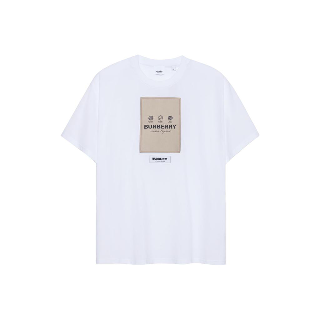 Burberry T-Shirts Men's White Crew Neck Moderate 80575291