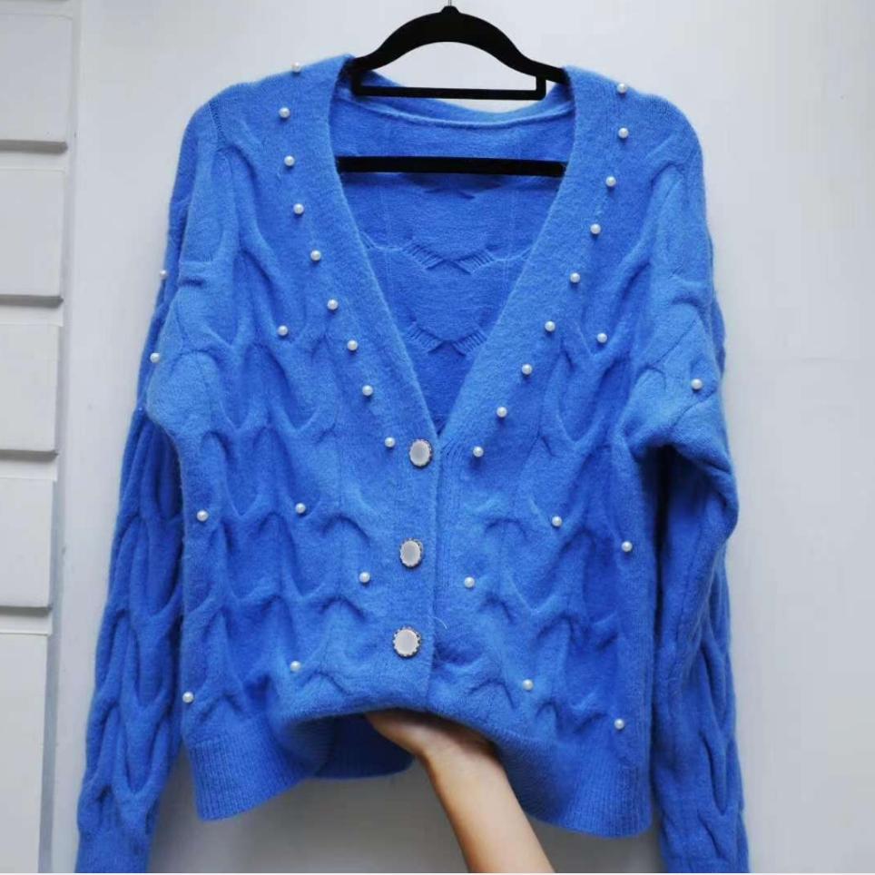 Saodimallsu Cardigan Corto Da Donna, A Maniche Lunghe, Girocollo, Con Bottoni, Stile Vintage, Con Tasche, Bianco, S