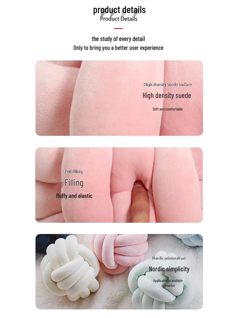 Χειροποίητο Κόμπους Μπάλα Μαξιλάρι: Πλεκτό Σφαιρικό Βελούδινο Παιχνίδι για Διακόσμηση Σαλονιού & Υπνοδωματίου, Διακοσμητικό Μαξιλάρι Καναπέ, Δημιουργικό Μαξιλάρι Πλάτης.