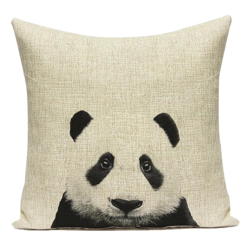 Polyester Black White Animals Horse Deer Bear Geometric Pillow Cover Decorative Sofa Home Cushion Cover For Living Room