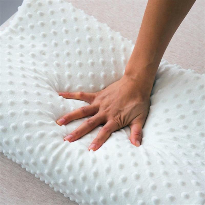 Memory Foam Slow Rebound Neck Support Pillow with White Bubble Design, Gift Box Included