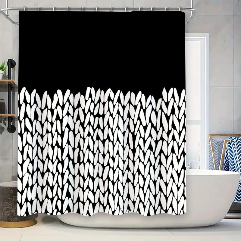 

Bathroom Shower Curtain Black And White Abstract Pattern Waterproof Fabric Liner Home Decor Modern Farmhouse Style Showercurtain W60H190(CM)-1 Pcs