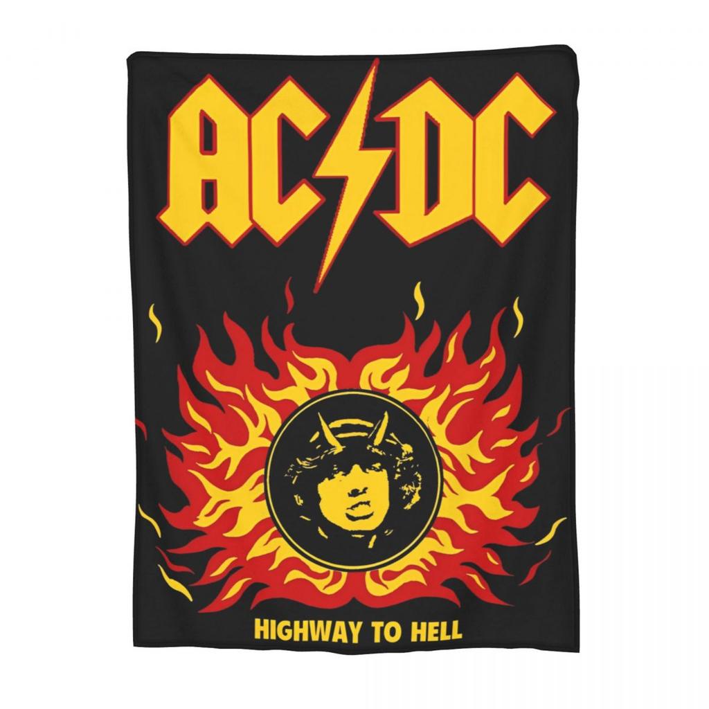 AC DC Music Band Cobertores Veludo Têxtil Decoração Portátil Super Quente Cobertores para Cama Escritório Tapete Peça