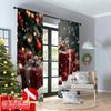 2 Stück 2D Flachdruck Weihnachtsszene Vorhang Weihnachten Schneeflocke Baum Geschenk Vielseitiger Polyesterstoff Ohne Strom
