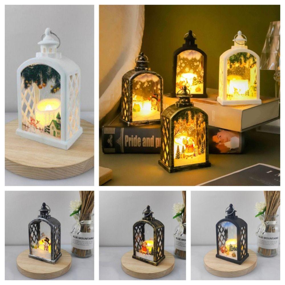 Santa Christmas Wind  Lamp Christmas Tree Electronic Candle Lantern  New Year