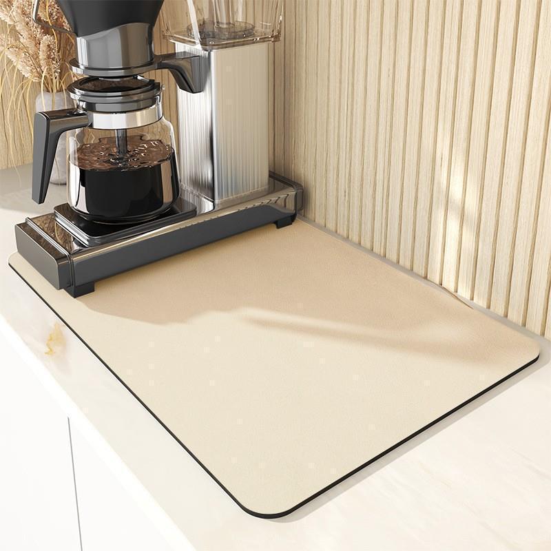 Solid Color Diatomaceous Earth Quick-Dry Kitchen Drain Mat & Heat-Insulating Coaster