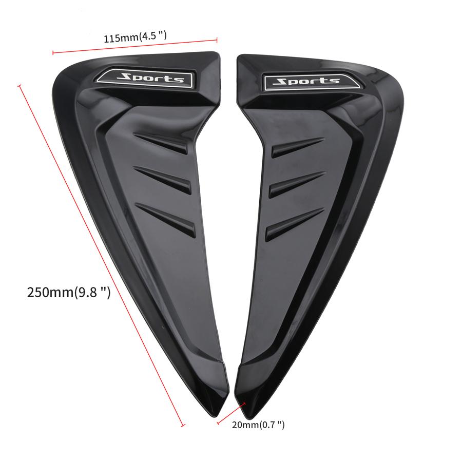 Universal 3D Black Car Side Wing Air Flow Fender Grill Intake Vent Trim Sticker