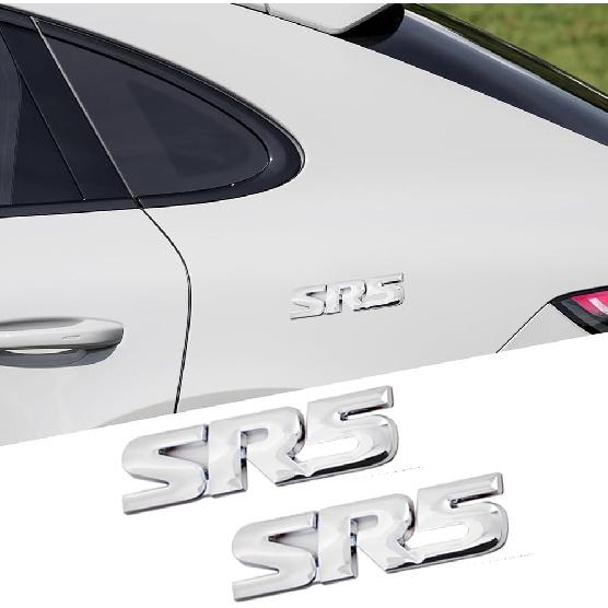 2X SR5 Emblem 4X4 Car Side Fender Rear Tailgate Decal Metal Sticker Badge Suitable for Tacoma (Silver)