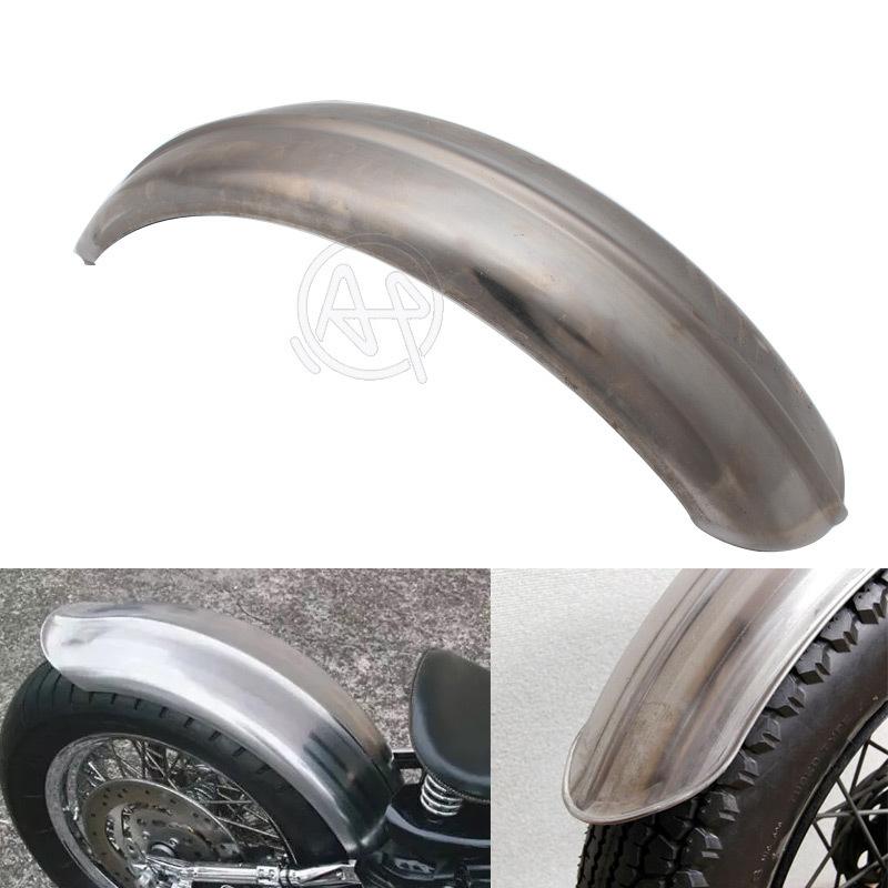 1pcs Motorcycle Old School Silver Steel Ribbed 5 Wide Rear Fender for Harley Triumph XS650 Bobber Chopper Wassel