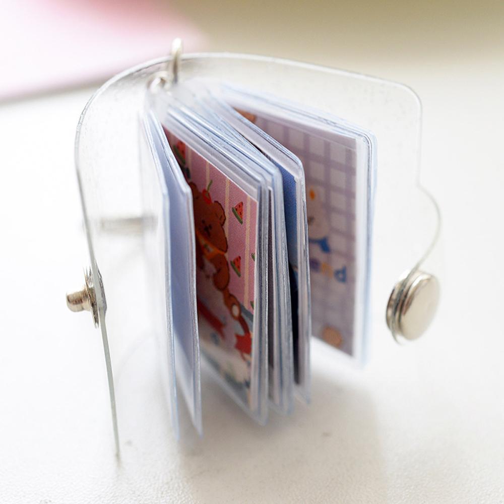 Inch Card Stock 16 Pockets Binders Albums Photo Card Holder Photos Holder Keychain Mini Photo Album