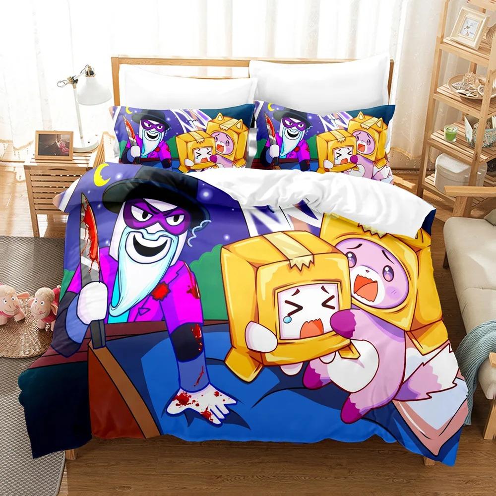 Comforter Animated Movie Lankybox Bedding Set For Bedroom Soft Modern S Comefortable Kids And