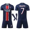 Paříž Mbappe Dětské Sportovní Vybavení Modrá Mládežnická Fotbalová Tréninková Výstroj Prodyšný Rychleschnoucí Sportovní Oblečení Set