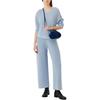 Emporio Armani Solid Color V-Neck Long Sleeve Sweater Women sweater Blue 6L2MXD-2M58Z-0713