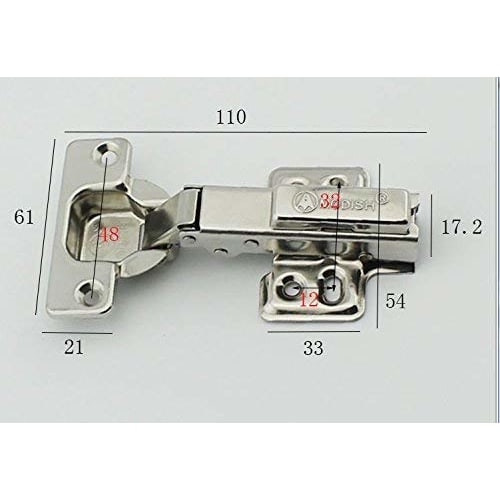 LUCKYBEE 35mm Full Cover Sliding Hinge with Copper Core, Hydraulic, Concealed Hinge for Doors, Furniture, and Building Components, 4-Piece Set, Includ