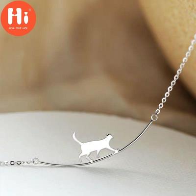 Hi Elegant Silver Color Cat Necklace Women Trendy Clavicle Chain Necklace Wedding Party Jewelry Anniversary Gifts