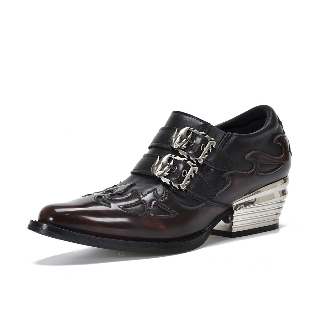 Fashion Men's Women's Retro Chelsea Short Boot Men Women Willow Nails Animal Pattern Belt Buckle Low Top Boots  Knight Boots Botas Mujer