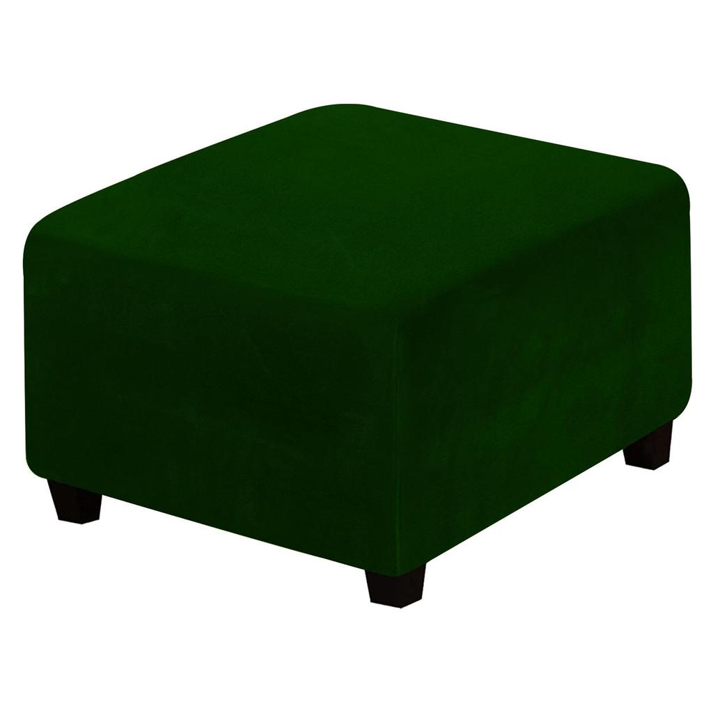 Elastic Anti-Scratch Ottoman Cover: Solid Color Footstool Protector for Home Use