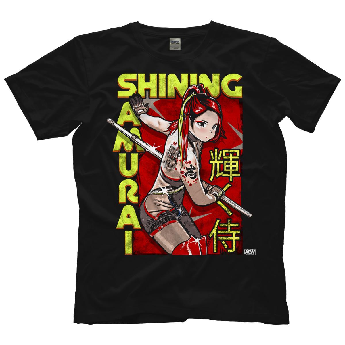 Hikaru Shida - Shining Samurai Anime AEW Official T-Shirt S