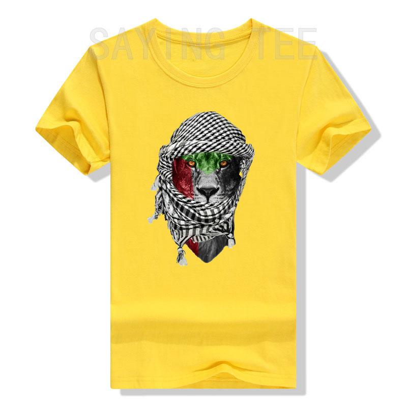 Palestinské lví tričko Humor Vtipné Potisk vlajky Palestiny Grafické tričko Topy Halenky s krátkým rukávem Novinka Dárek Oblečení pro milovníky míru