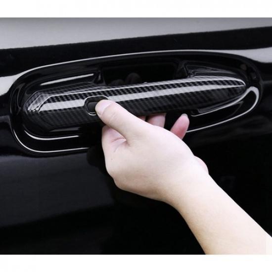 Carbon Fiber Exterior Door Handle Molding Cover Trim For Toyota Sienna 2021-23<