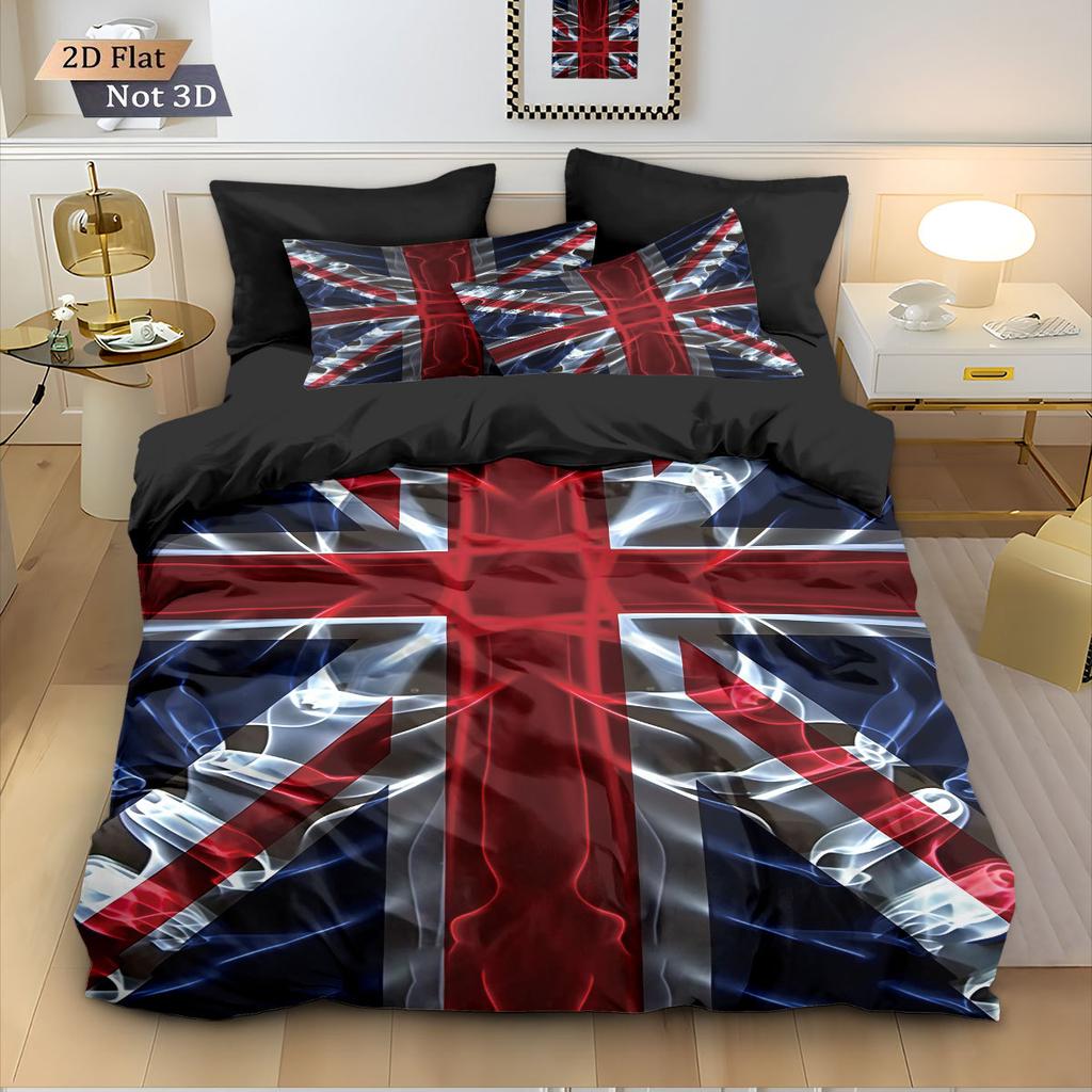 National Flag Pattern 3D Digital Printing Bed Three-Piece Set Quilt Cover Pillowcase Bedding Home Textile Can Be