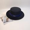 Celebrity French Temperament Flat Top Woolen Top Hat Women's Flat Edge Small Edge Felt Hat British Fashion Simple Autumn and Winter