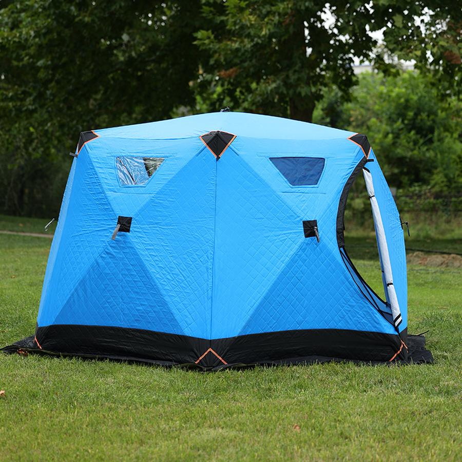 Winter Thick Warm Cotton Tent Four-Corner Reinforced Windproof Camping Tent Ice Fishing Tent