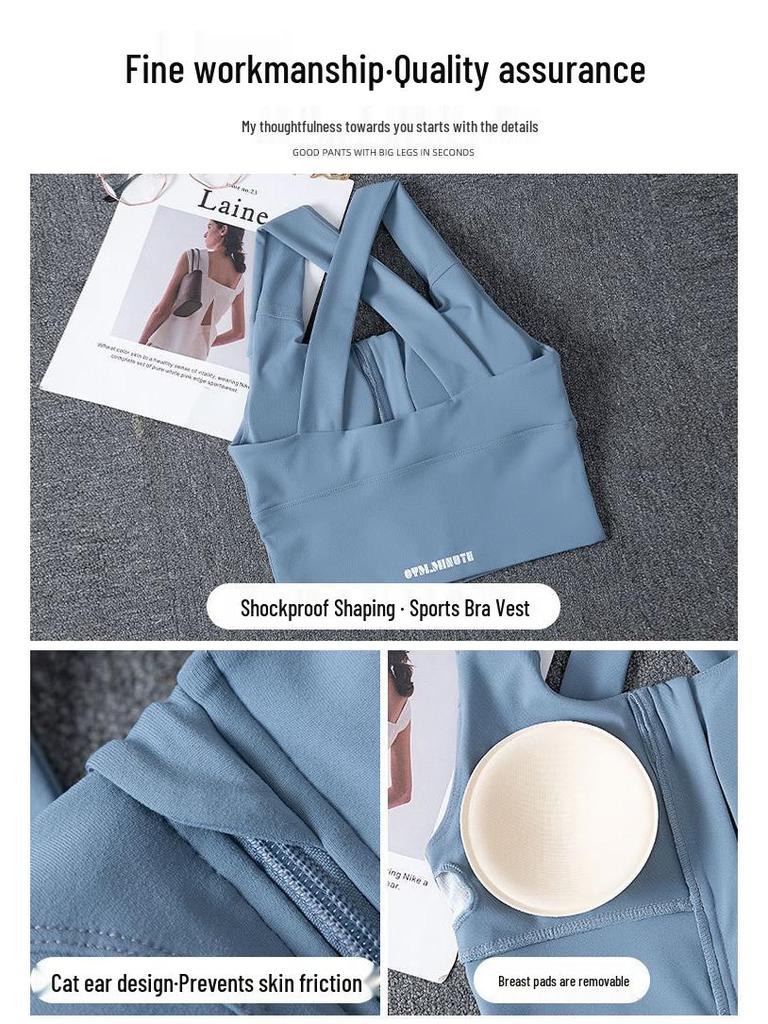 Women's Summer 2024 Sports Set: Shockproof Bra & Quick-Dry Pants for Running & Yoga