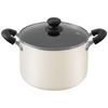 Iris Ohyama 22cm Deep Pot, Gas/IH Compatible, with Lid, Diamond Coating, Long-lasting, Non-stick, Easy To Clean, DIS-P22D White