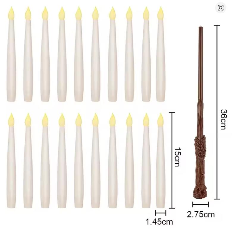 Halloween Decoration Floating LED Candles 10/20PC Flameless Flicker Candle with Magic Wand Remote Control For Christmas Birthday