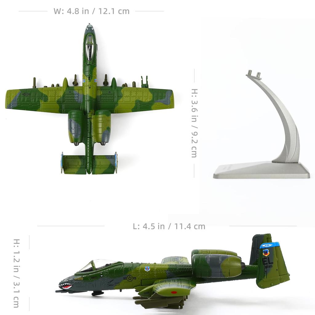 NUOTIE Thunderbolt II Warthog Airplane Model Military Alloy Fighter Aircraft Model A10 Military Aircraft Camouflage Paint Model Collection or Gift for