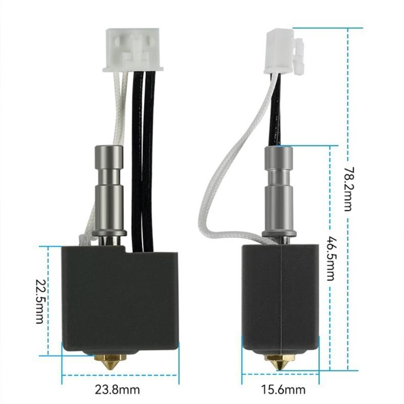 Hotend Nozzle Brass Hardened Steel 0.4mm Print Head Easy Maintenance Heating Block Assembly Replacement For 3D Printer