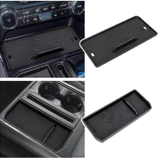 Center Console Organizer Compatible With -2026 Ford F150/-2024 Ford F150 Lightning XLT Accessories, Hidden Panel Secret Pocket Lid With USB
