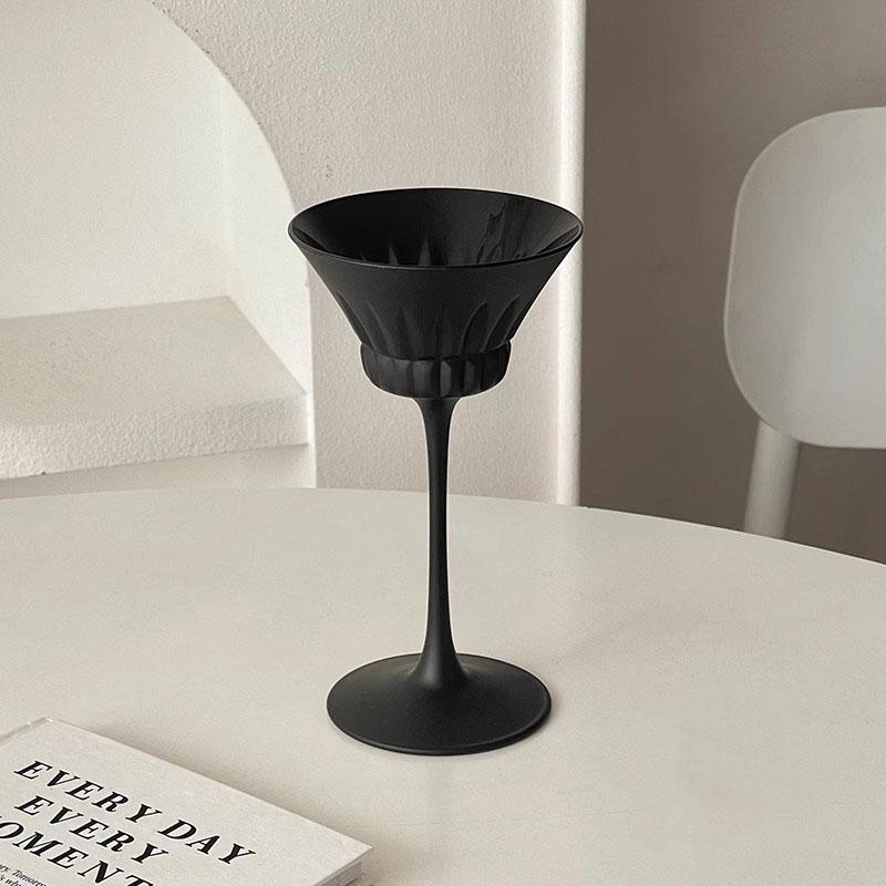 Japanese Style High Aesthetic Frosted Fink Goblet Women New Household 110ml Creative Cocktail Glass 2025 Round Crystal Glass