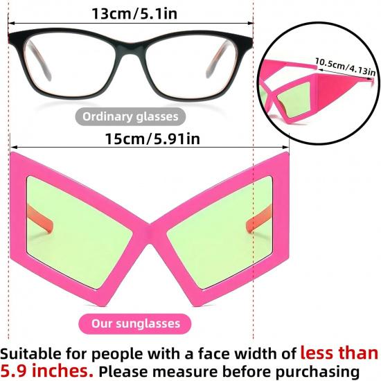Śmieszne Okulary Oversize Okulary Przeciwsłoneczne Nowość Akcesoria Okulary Imprezowe dla Dorosłych Kobiet Maksymalna Szerokość Twarzy 5,9 cala