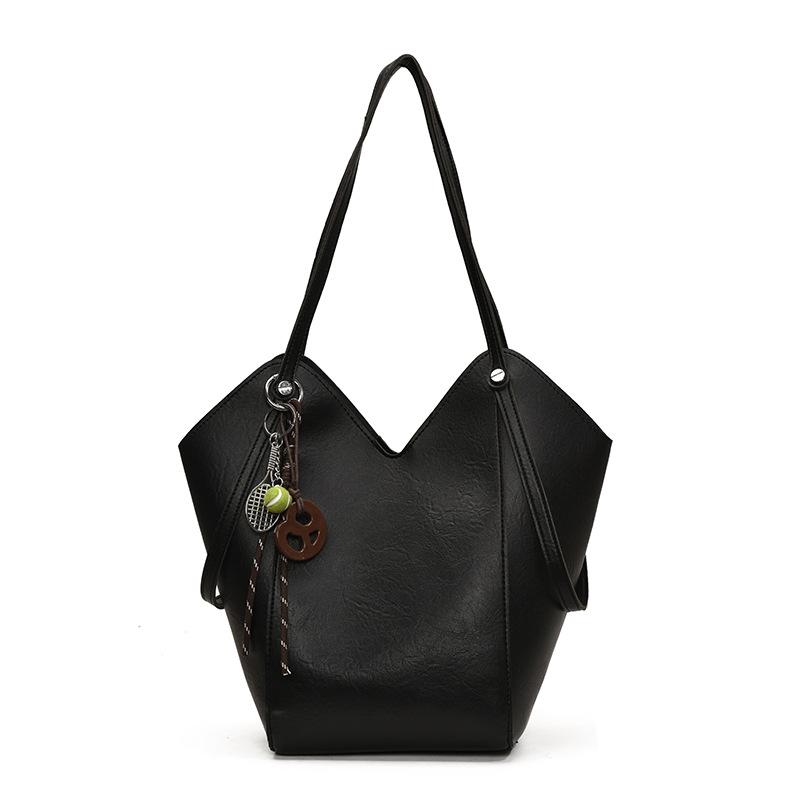 

Сумка большой вместимости Женская новая модная сумка через плечо Универсальная сумка-тоут для поездок no pendant чёрный