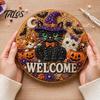 Faux Pearl Door Sign Kit Halloween Kit, Ghost Skull Skeleton Cat Welcome Wall Hanging Decor Crafts Handmade Painting Arts for Decoration