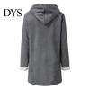 Autumn Coat Lady Winter with Hood And Pockets Thickened Fleece-lined Faux Suede Outerwear Mid Length Thermal Jacket Long Sleeve Outdoor Casual