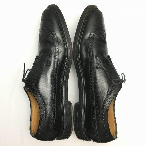 1979 Vintage FLORSHEIM Kenmoor Long Wingtip Business Shoes Black Size 12B Men's(USED)