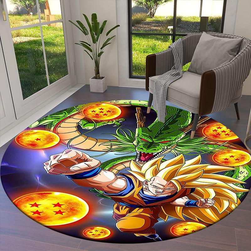 Tappeto Rotondo Dragon Ball, Tappeto per Soggiorno Camera da Letto Divano Sala Giochi Decorazione, Tappetino Antiscivolo 49