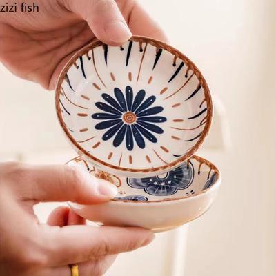 Vintage Ceramic Seasoning Dish Creative Soy Sauce Dish Vinegar Dish Sauce Plate Appetizer Plate Molecular Cuisine Tableware