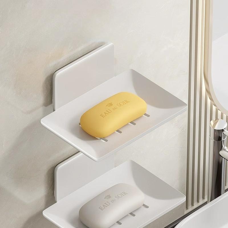 Yuzhuxun Punch-Free White Aluminum Soap Dish - 2 Pack