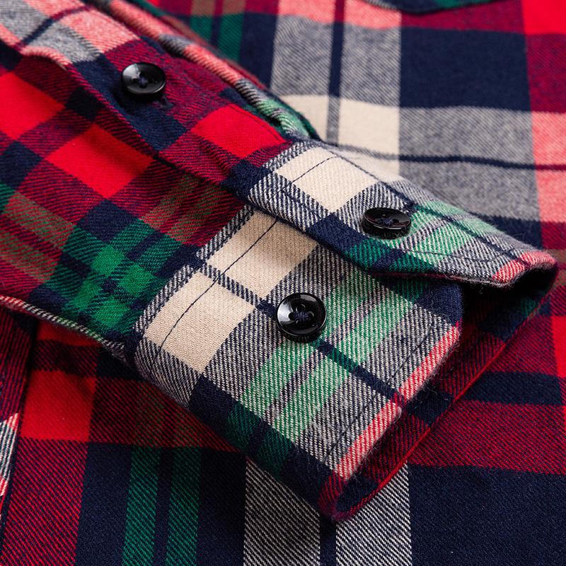 8XL Herren Flanellhemden Herren Langarm Freizeit Herrenhemden Langarm 100% Baumwolle Große Größe Einzelne Tasche Herren kariertes Hemd