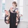 RiraMacherie Hakama Set for Elementary School College Floral Graduation Thank You Party Black X [RiraMacherie] 3-piece Students, Students, Ladies,