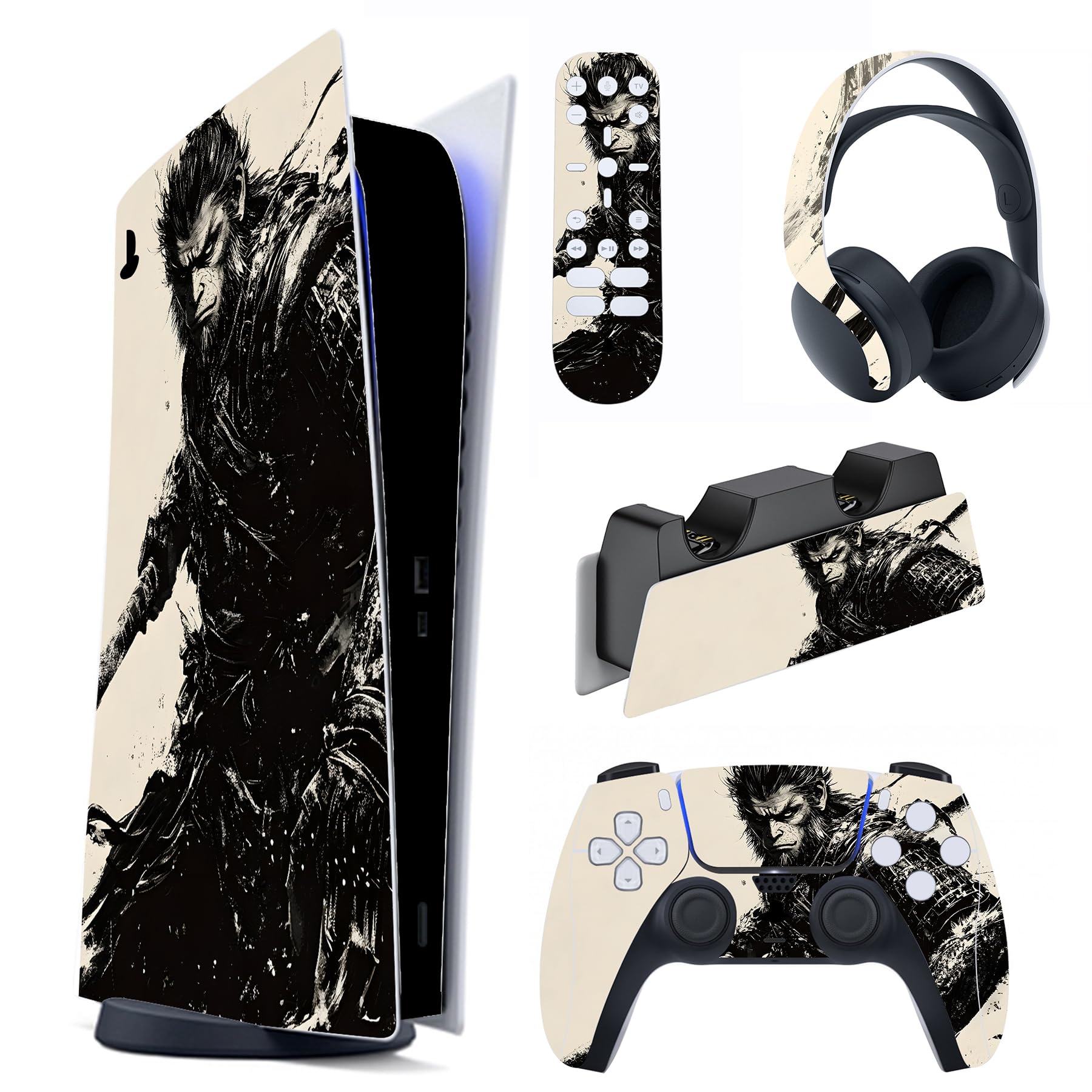 

Наклейка для консолі PlayVital PS5, вінілова наклейка для зарядної станції контролера PS5, гарнітури, пульта дистанційного керування (цифрова версія), & & &