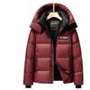 Piumino da Uomo Autunno e Inverno Corto Cappuccio Staccabile Piuma d'Oca Caldo Giovane Casual Ispessito Cerniera Giacca Fredda Tendenza