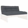 VidaXL Canapé Central, Siège avec Dossier et Coussin Rembourré, Meuble de Jardin Terrasse Patio Extérieur, Blanc Bois de Pin 825759