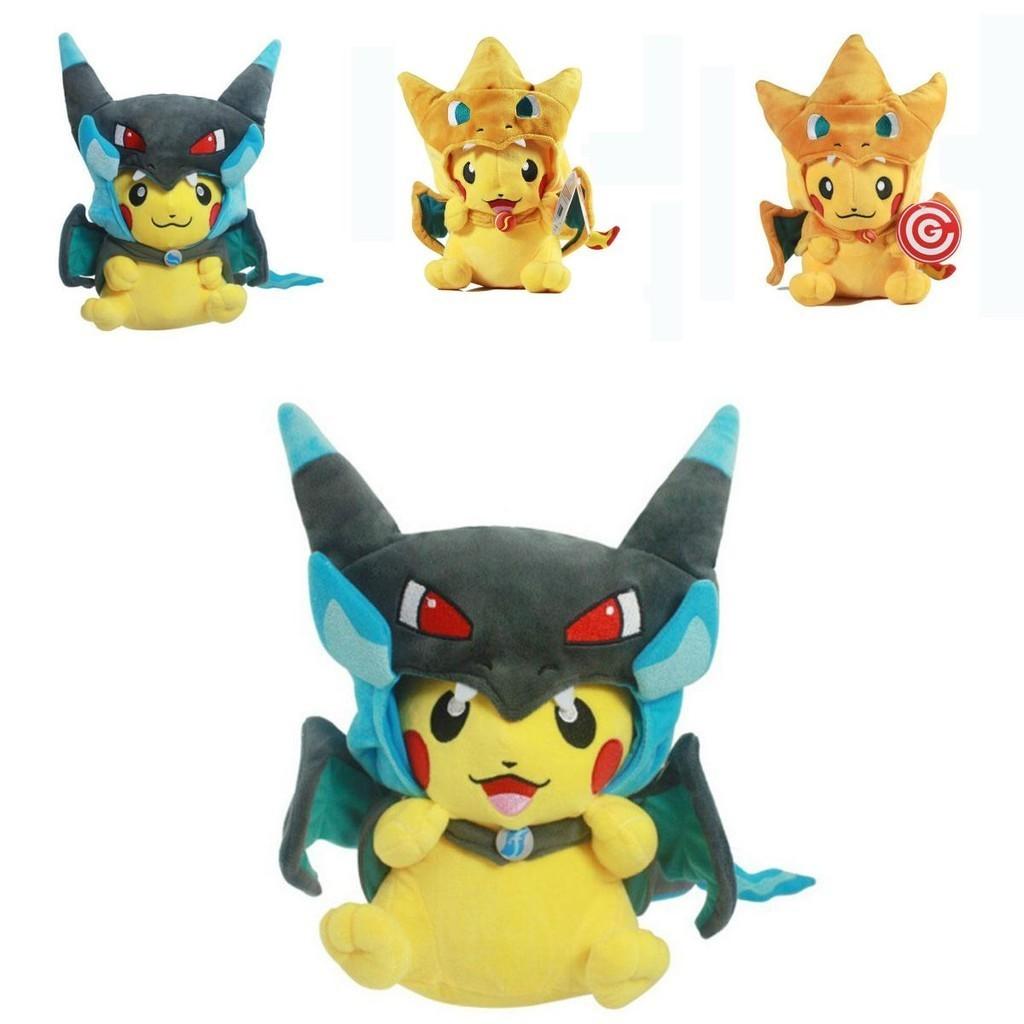 Niedliche Pikachu Cosplay Plüschtiere Mega Pokemon Cos Charizard Weiches Stofftier für Kinder zum Kuscheln